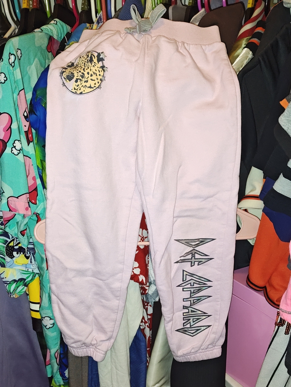 Light Pink Girls' Def Leppard Sweats
